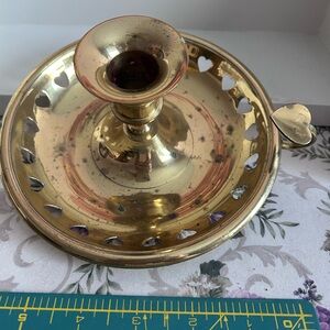 Brass Heart-Patterned chamber Candle Holder